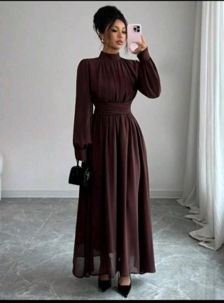 Vestido marrón elegante mujer nuevo