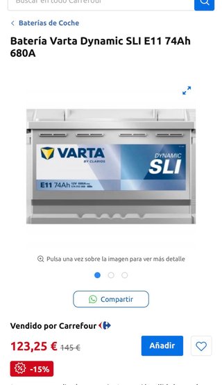Batería Varta E11 74Ah 680A