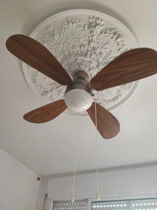 Ventilador de techo madera y metal