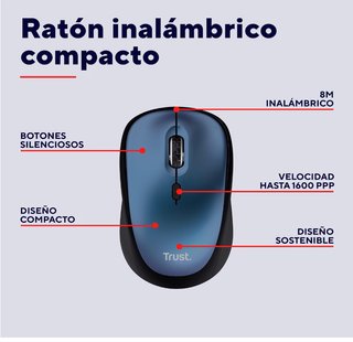 Ratón Trust Yvi+ Inalámbrico Azul