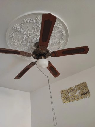 Ventilador de Techo Madera y Bronce