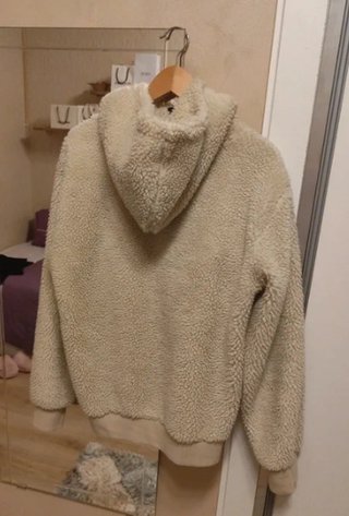 Sudadera Champion Beige Borreguito Media Cremaller