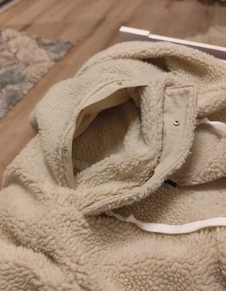 Sudadera Champion Beige Borreguito Media Cremaller