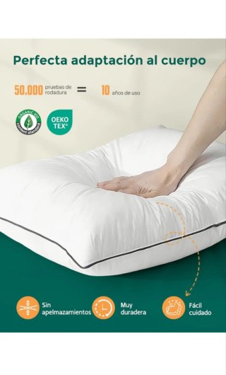Pack de 2 Almohadas Pluma Lujo 60x60