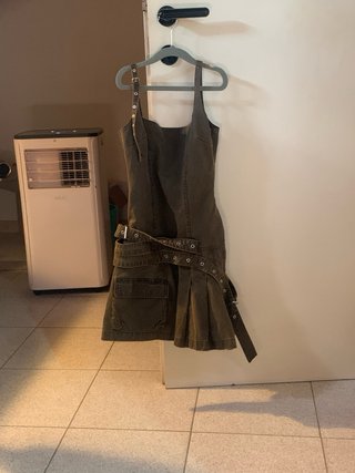 Abito corto Zara cargo marrone/fango