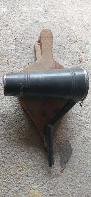 Fuelle sulfatador antiguo madera y cuero