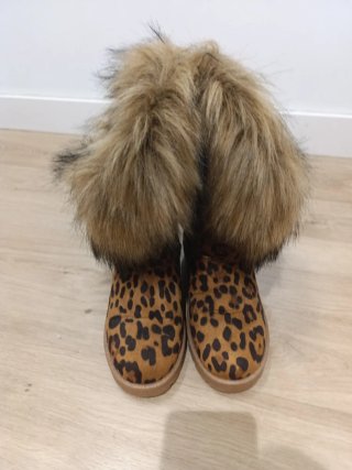 Botas esquimales con estampado de leopardo