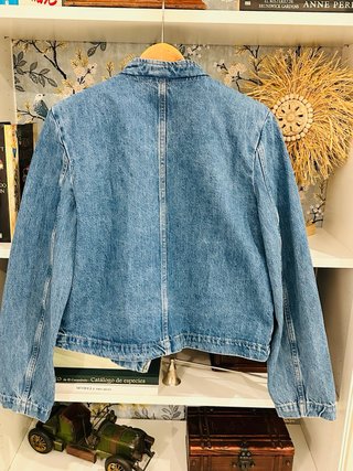 Chaqueta vaquera doble botonadura dorada