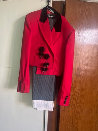 Traje de Flamenco Tomar Rojo y Gris