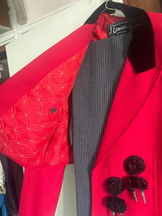 Traje de Flamenco Tomar Rojo y Gris
