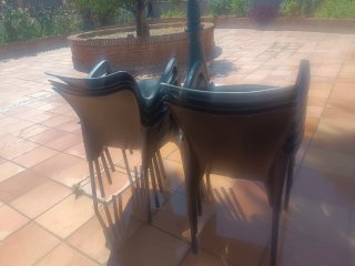 Lote de sillas de plástico