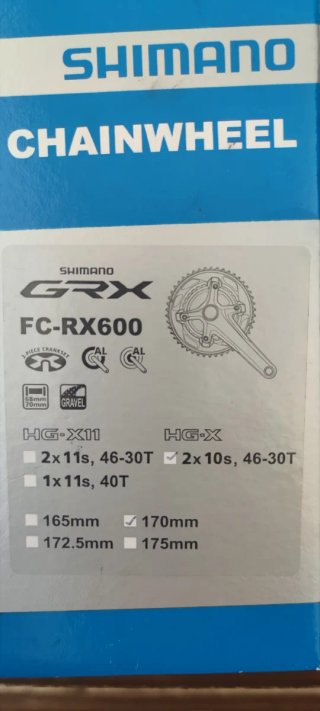 Shimano GRX FC-RX600 Bielas Gravel 170mm 46-30T