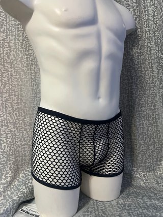 Calzoncillo de rejilla negro, talla L