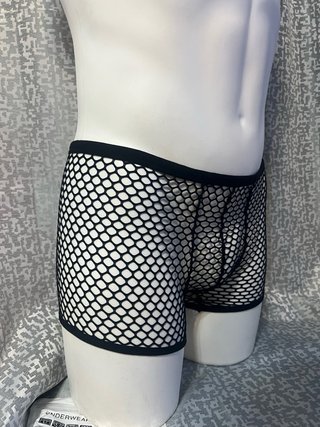 Calzoncillo de rejilla negro, talla L