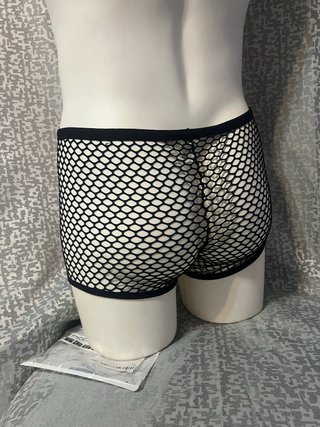 Calzoncillo de rejilla negro, talla L