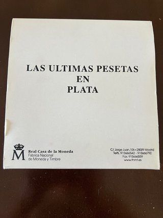 Últimas Pesetas en Plata FNMT