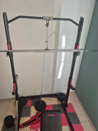 Pack Rack + banco +barra + 80kg discos + mancuern