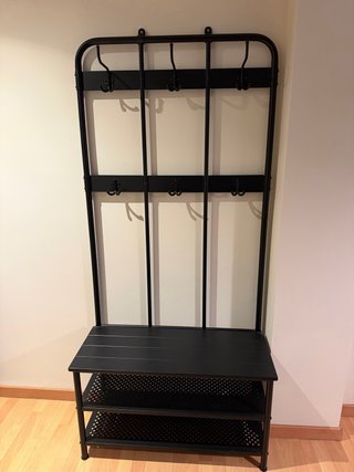 Perchero y banco zapatero IKEA negro