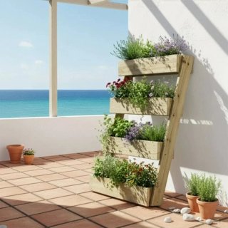 Jardinera vertical Stand Line Floor 4B de madera