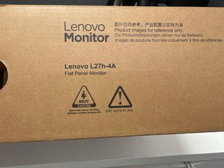 Monitor Lenovo 27 L27h-4a Grigio Bianco