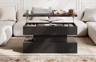 Mesa Centro Elevable y Extensible Negra