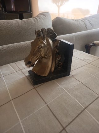 Figura Caballo Bronce y Mármol