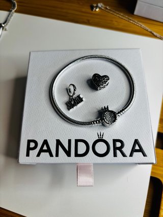 Pulsera Pandora Plata Corazón y Familia