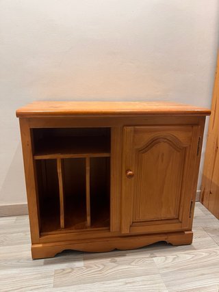 Mueble vinilos madera maciza antiguo