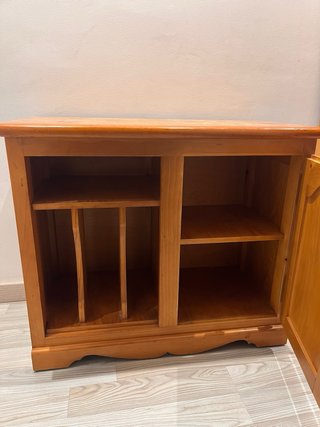 Mueble vinilos madera maciza antiguo