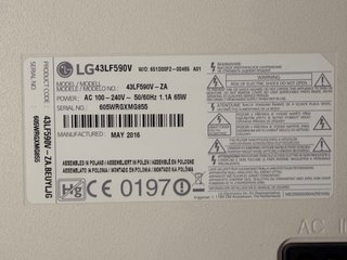 TV LG 43 blanca