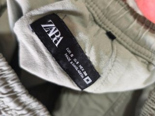 Pantalón Cargo Zara Talla S Verde