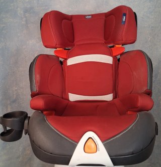 Silla coche sin Isofix roja y gris