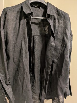 Camisa Lino Zara Negra