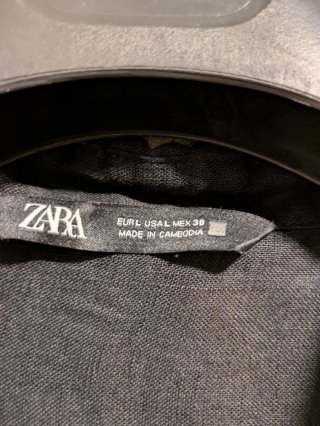 Camisa Lino Zara Negra