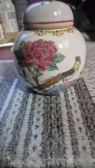 Tarro porcelana china vintage auténtica