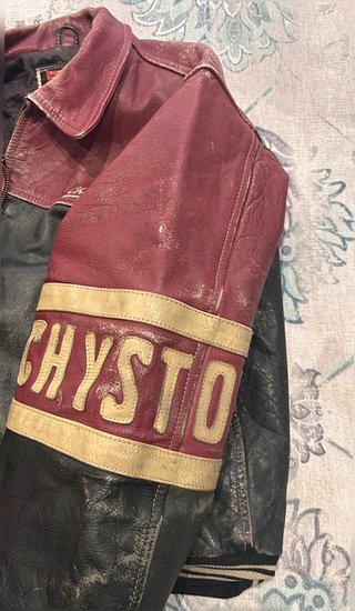 Giacca in pelle Nascar da corsa vintage originale...