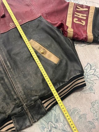 Giacca in pelle Nascar da corsa vintage originale...