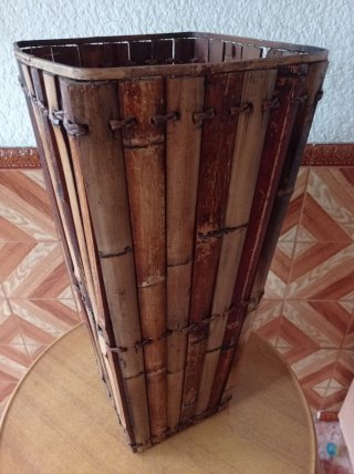 Paragüero antiguo Bambú Beige/Marrón