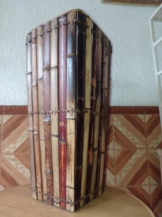 Paragüero antiguo Bambú Beige/Marrón