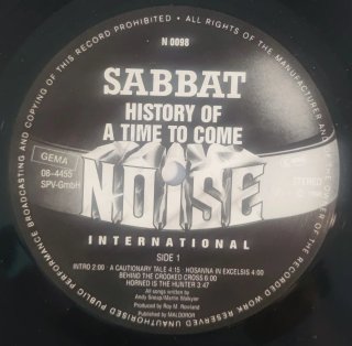 Sabbat - History Of A Time To Come LP 1988
