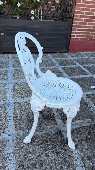 Conjunto Mesa y 4 Sillas Hierro Fundido macizo