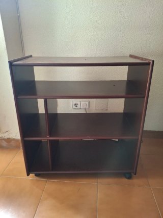 Mueble auxiliar madera con ruedas