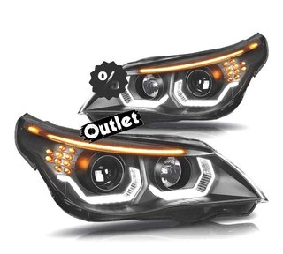 KJ FAROS BMW E60 E61 03-07 ANGEL EYES LED U HALO FONDO NEGRO