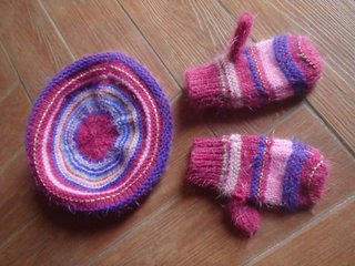 Gorro y manoplas tejido 5 años