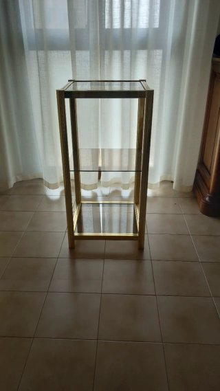 Mobiletto in ottone e vetro