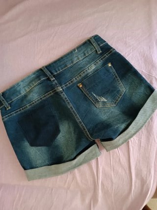 Pantaloncino jeans donna con paillettes