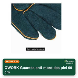 QWORK Guantes anti-mordidas piel 60 cm