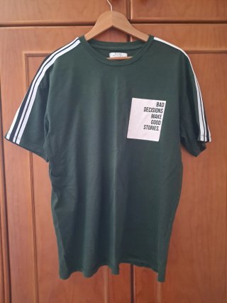Camiseta Bershka Oversize Verde Talla L