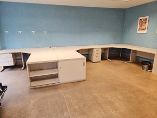 Mesas de oficina modulares beige