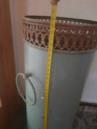 Paragüero Antiguo Metal Cilíndrico- Estilo Vintage